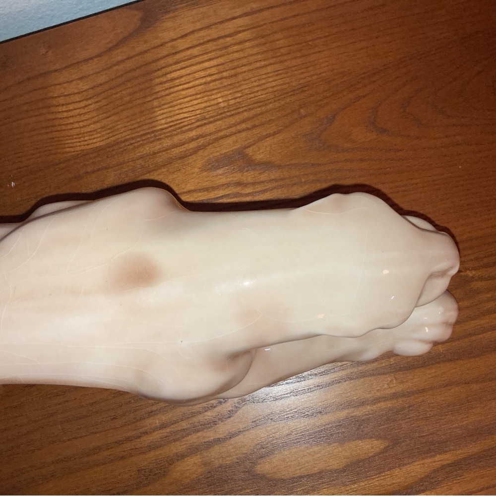 RARE 1950’s CERAMIC BEIGE PANTHER CAT TV MID CENTURY MODERN LAMP - Picture 10 of 16